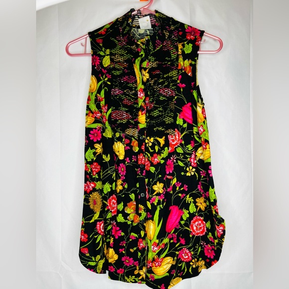 Anthropologie Button Down Sleeveless Top, SZ S - Picture 1 of 4